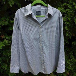 Chaps Plus (Sz-16) No-Iron Cotton Gingham Buttonfront top